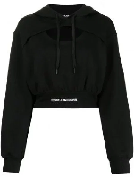 Hanorac cu glugă Versace Jeans Couture cu autograf negru