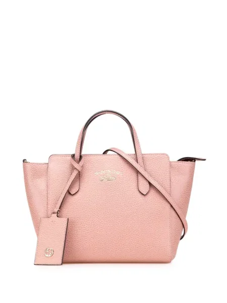 Kožená mini kabelka satchel Gucci Pre-owned růžová