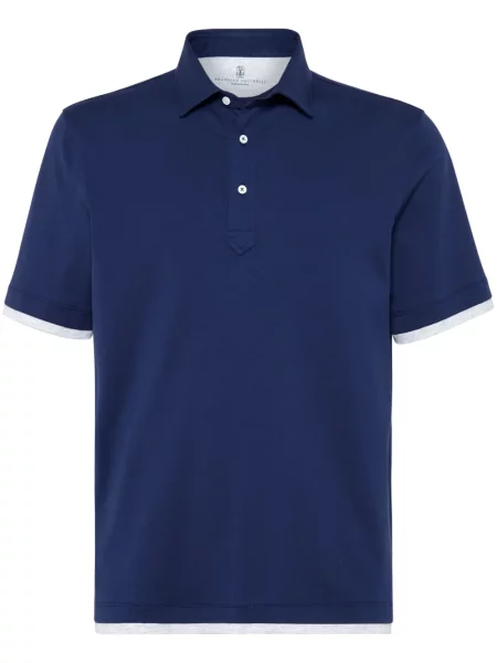 Με κολάρο polo Brunello Cucinelli μπλε