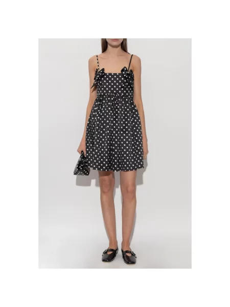 Sukienka mini Ganni w grochy czarna