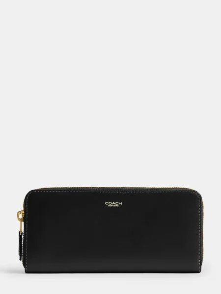 Coach portofel pentru femei din piele Accordion Zip negru