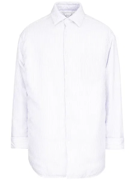 Риза Maison Margiela на райета с принт поплин бяло