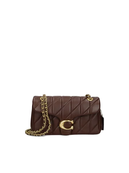 Coach torebka skórzana Tabby Shoulder Bag 26 With Pillow Quilting brązowa