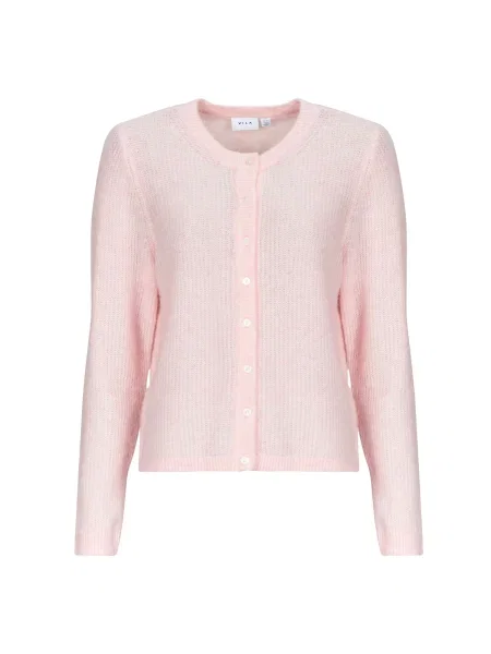 Pulover Vila tricotate roz