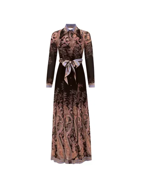 Rochie maxi Zimmermann cu imagine cu model paisley negru