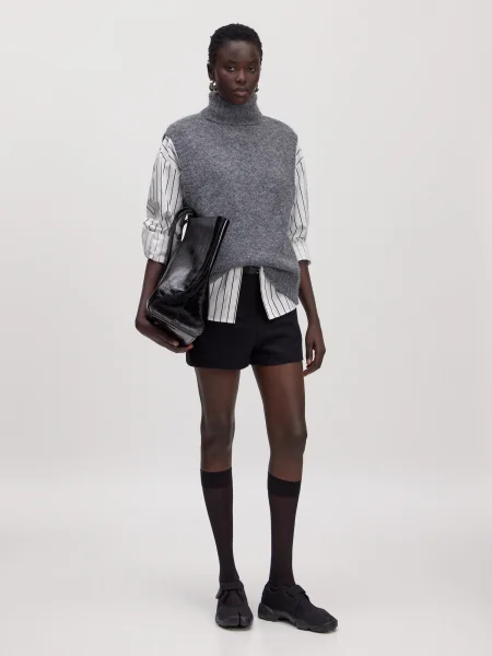 EDITED Vestă Alba Knit Vest gri alb
