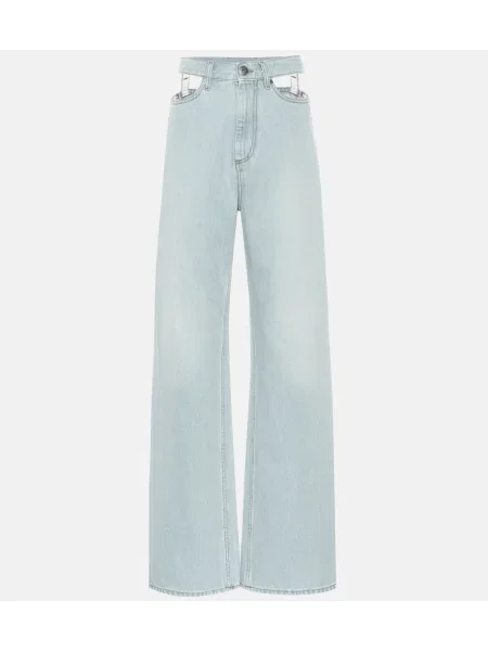 Jeansy Maison Margiela z wysoką talią niebieskie
