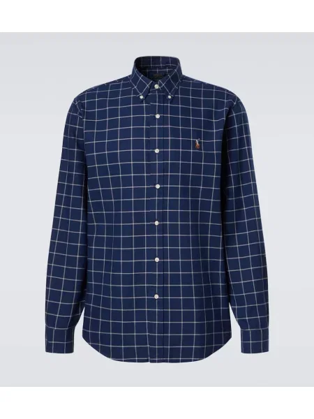 Kostkovaná poplínová košile Polo Ralph Lauren modrá
