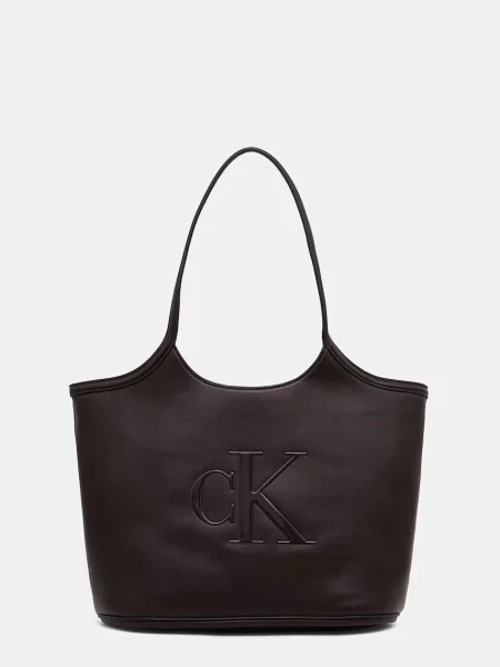 Calvin Klein Geantă Bold Ck Shopper Vișiniu maro