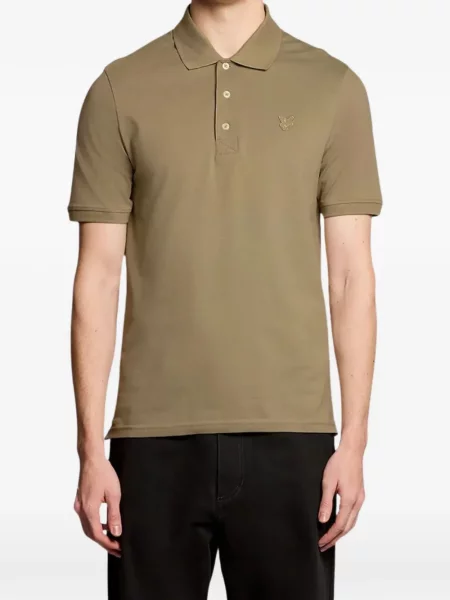 Поло тениска Lyle & Scott бродирана зелено