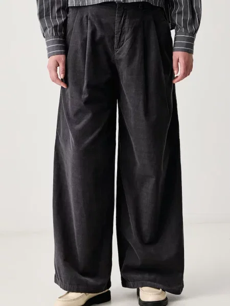Marc O'Polo pantaloni pentru femei din catifea reiată gri