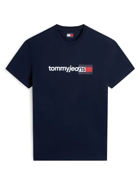 Rövid ujjú rövid póló Tommy Hilfiger kék