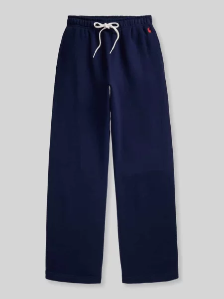 Spodnie dresowe z szerokimi nogawkami z mieszanka bawełny z wyhaftowane logo Polo Ralph Lauren granatowe