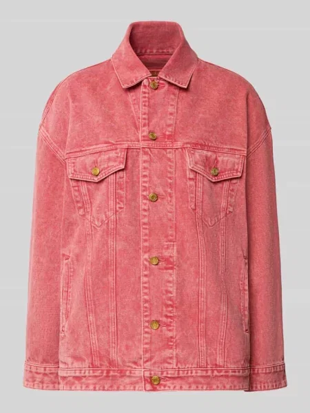 Kurtka jeansowa o kroju oversized z na piersiach Michael Michael Kors różowa