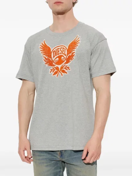 Tricou Diesel cu imagine gri
