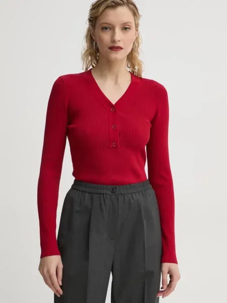 Samsoe Samsoe pulover SALEONORE femei rosu