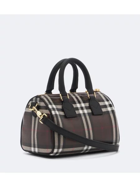 Kockovaná plátěná kabelka Burberry hnedá