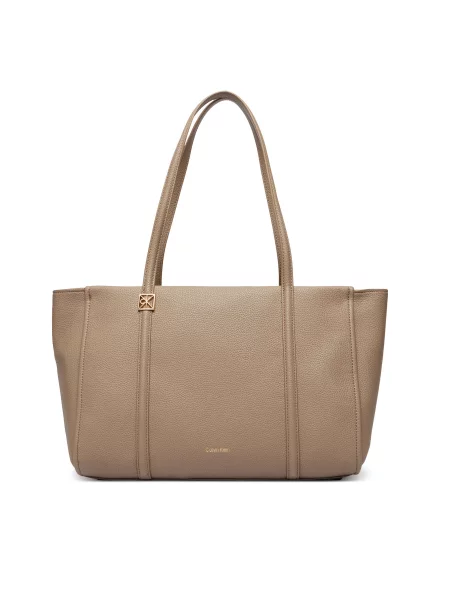 Calvin Klein Τσάντα Emblem Hw Pebble Tote μπεζ
