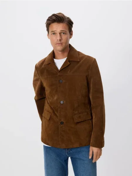 Замшевая куртка Reserved коричневая