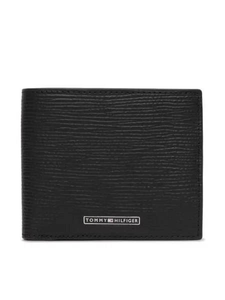 Tommy Hilfiger Pénztárca Th Business Saffiano Cc And Coin fekete