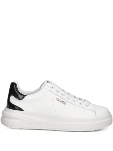 Sneakerși Guess cu șireturi din dantelă alb