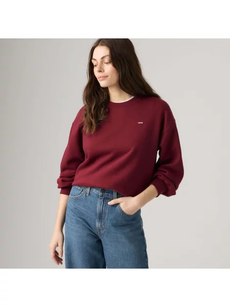 Levi's dukserica za žene s pamukom EVERYDAY CREW crvena