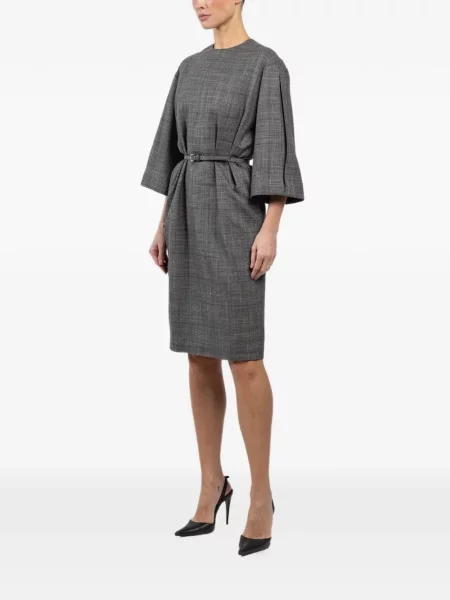 Rochie mini Sa Su Phi în carouri de costum gri