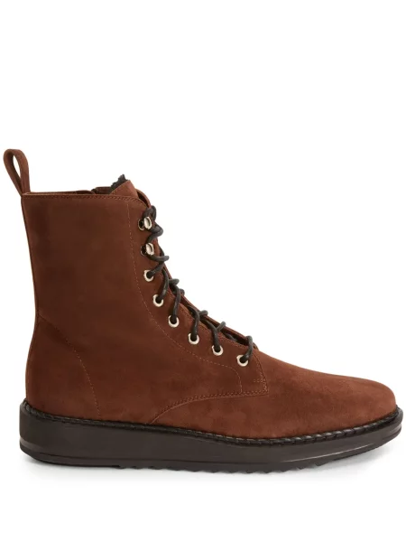 Botine Giuseppe Zanotti cu șireturi din piele de căprioară maro