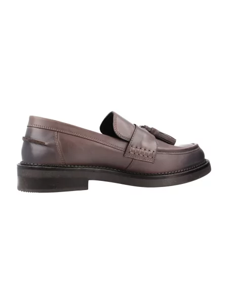 Mocasini Geox din piele cu toc plat maro