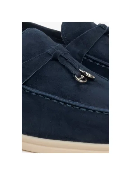 Велюровые лоферы Estro синие