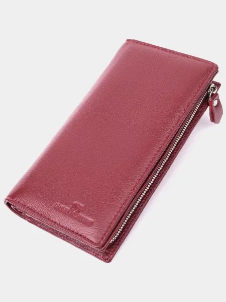 Кожаный кошелек St Leather Accessories бордовый