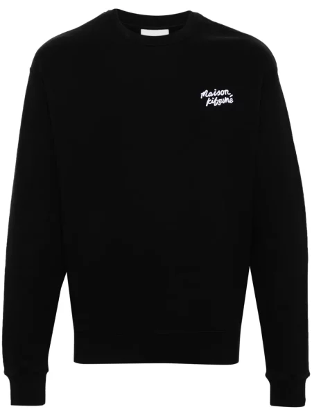 Hanorac Maison Kitsune cu broderie negru