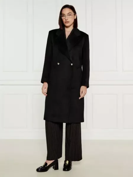 DKNY Palton cu adaos de lână negru