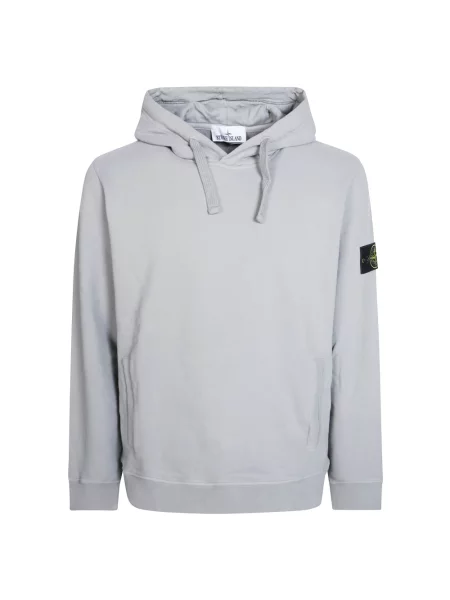 Bluza z kapturem Stone Island z kapturem z kamieniami szara