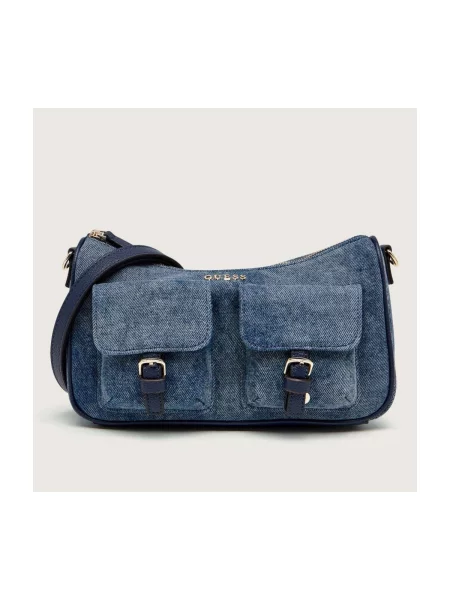 GUESS Geantă de umăr Kassie denim albastru