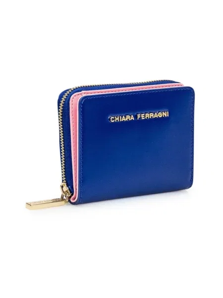 Portfel Chiara Ferragni Collection skórzany niebieski