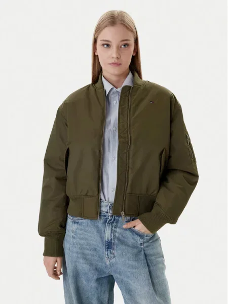 Bunda bomber Tommy Jeans zelená