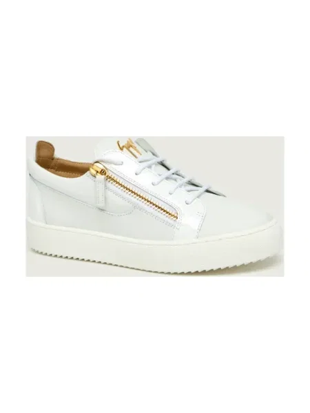 Giuseppe Zanotti Teniși din piele FRANKIE alb