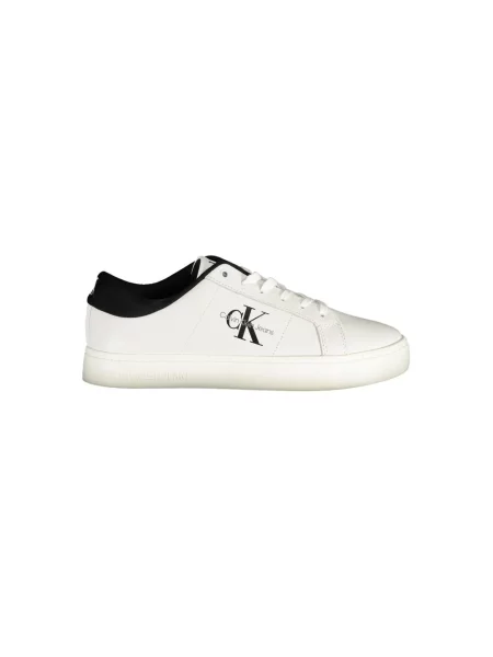 Trampki Calvin Klein Jeans klasyczne z nadrukiem białe