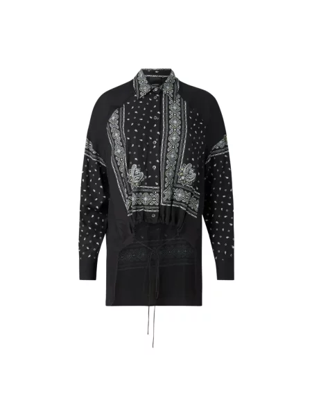 Lniana sukienka koszulowa Pinko czarna