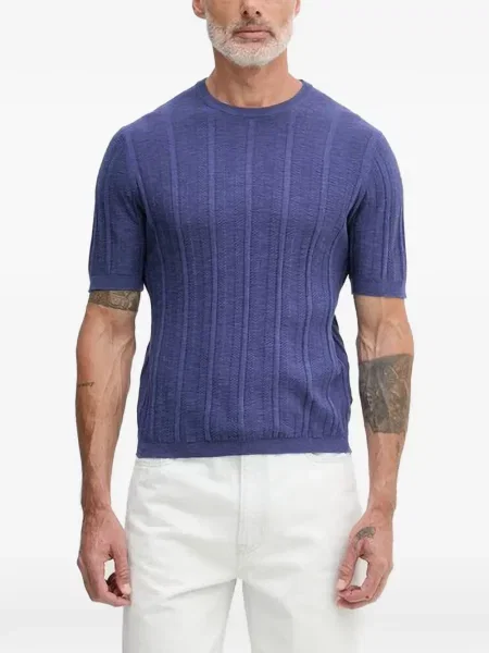 Tricou Benetton tricotate albastru