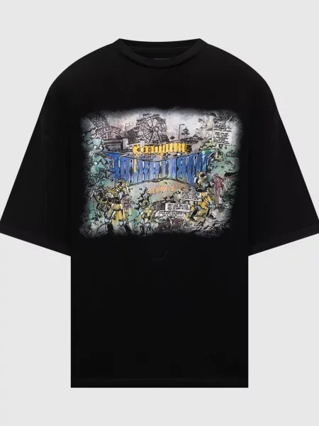 Футболка з брендовим принтом Juun.j чорна