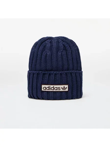 Шапка adidas Originals с фина плетка от тъмносиньо