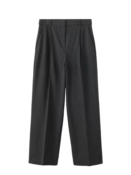 MANGO Pantaloni cutați OSCAR gri metalic alb