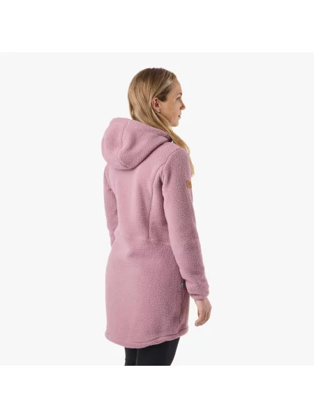 Bluza Polarowa Wędrówki Kobieta Nordkap Regulowany kaptur fioletowa