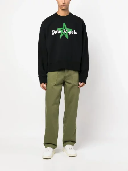Bluza Palm Angels z nadrukiem z okrągłym dekoltem czarna
