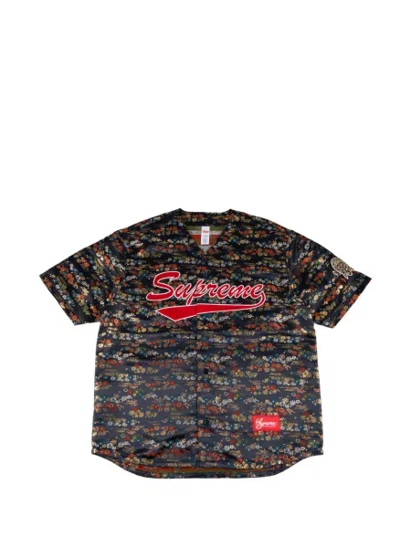Cămașă Supreme cu model floral cu imagine din jerseu albastru