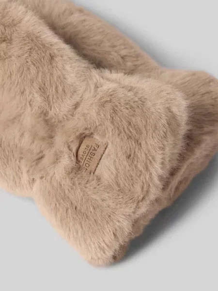 Rękawiczki ze sztucznego futra z detalem z logo Kurt Beines