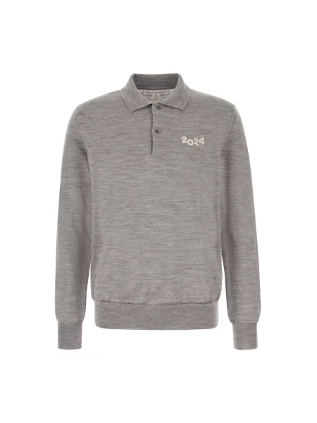 Koszulka polo Comme Des Garcons wełniana szara