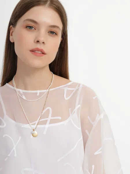 Armani Exchange Блуза з коротким рукавом білий